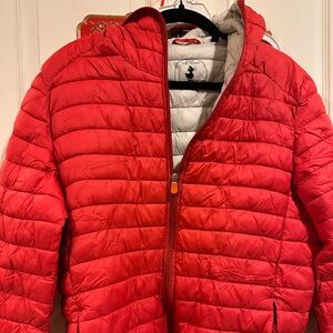 Save the Duck Men’s Quilted Hooded Water Repellent Puffer Jacket-Medium